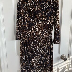 Lauren Ralph Lauren Leopard Print Long Sleeve Dress